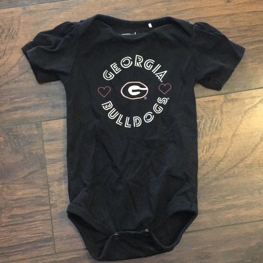 Black UGA bulldogs baby onesie